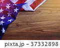 USA Flag on Brown Wooden Board Scene 37332898