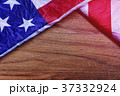 USA Flag on Brown Wooden Board Scene 37332924