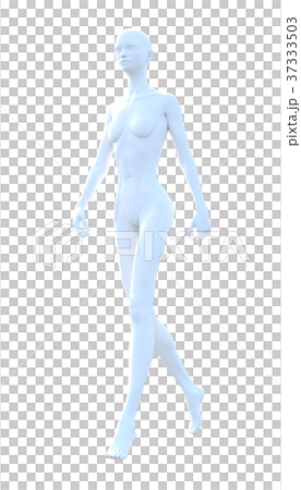人體模型女性白色充分的nud perming3DCG例證材料 37333503