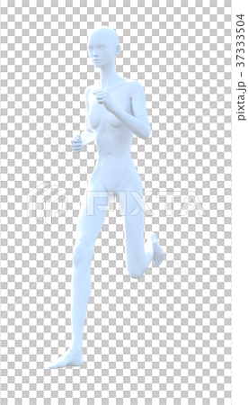 人体模型　女性　ホワイトフルヌード　perming3DCG　イラスト素材 37333504