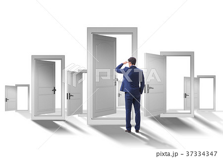 Businessman facing many business opportunities 37334347