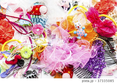 Colorful collection of girl stuff like barettes Colorful collection of girl stuff like barettes 37335085
