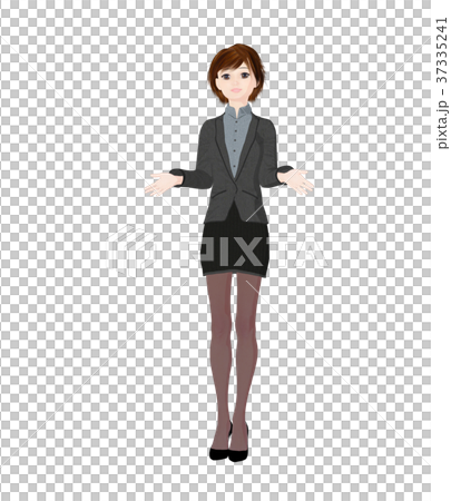 Business suit women perming 2DCG illustrations material 37335241