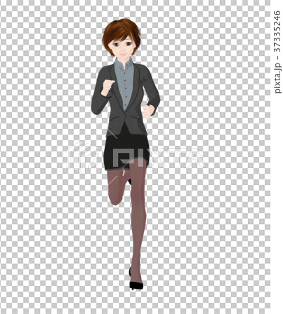 Business suit women perming 2DCG illustrations material 37335246