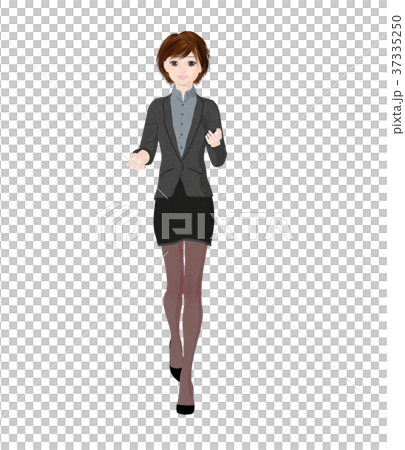 Business suit women perming 2DCG illustrations material 37335250