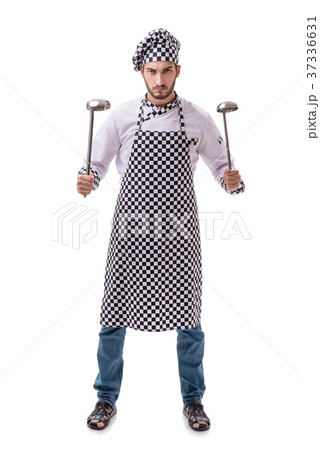 Male cook isolated on the white background 37336631