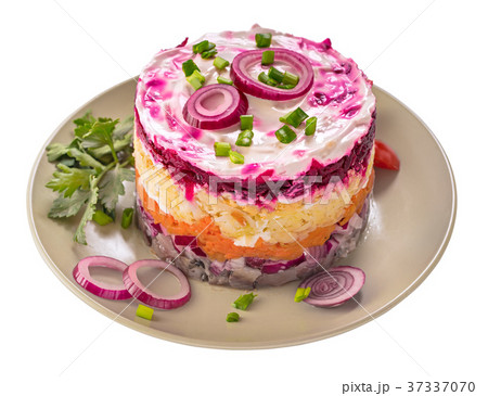Dressed herring isolated 37337070