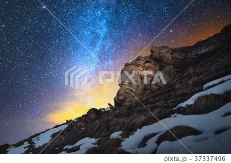 Night scenery done on long exposure. A beautiful Night scenery done on long exposure. A beautiful 37337496