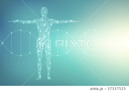 Abstract human body with molecules DNA. Medicine 37337525