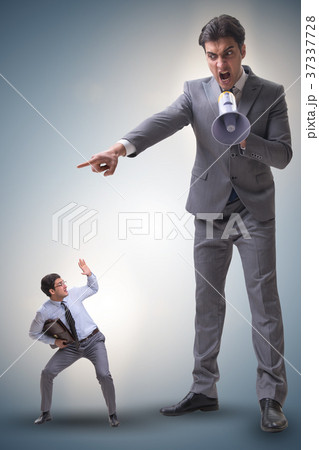 Bad angry boss shouting at employee with 37337728