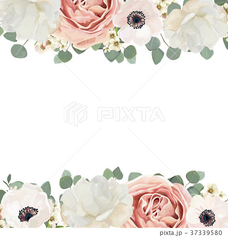 Vector floral card design. Flower Bouquet frame 37339580