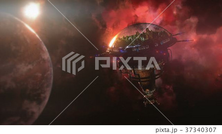 Going to the space station near the planet and 37340307