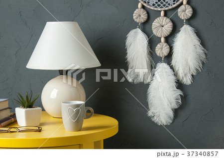 Bedroom decor on gray 37340857