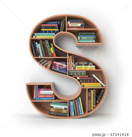 Letter S. Alphabet in form of shelves with books 37341419