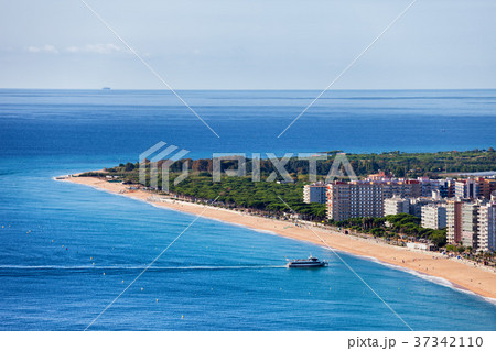 Long Beach in Blanes Town On Costa Brava 37342110