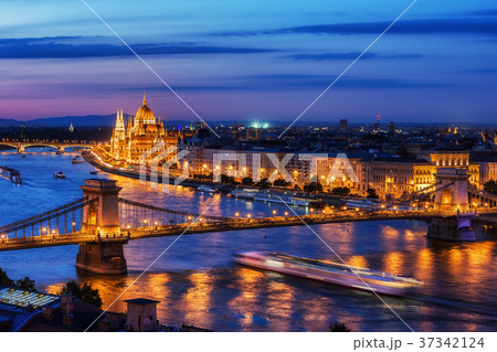 Budapest City in Hungary at Evening Twilight Budapest City in Hungary at Evening Twilight 37342124