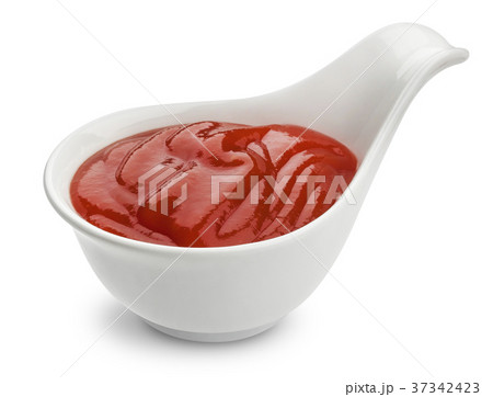 Bowl of ketchup isolated on white background Bowl of ketchup isolated on white background 37342423