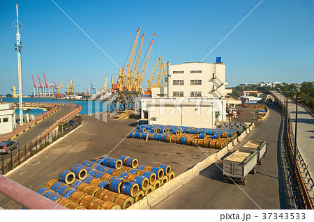 Cargo stock on sea port. 37343533