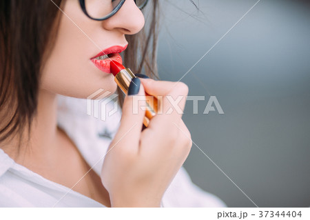 red lipstick makeup sensual provocative woman red lipstick makeup sensual provocative woman 37344404