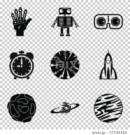 Stargazing icons set, simple style 37348384