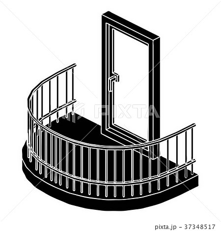 Balcony door icon, simple style 37348517