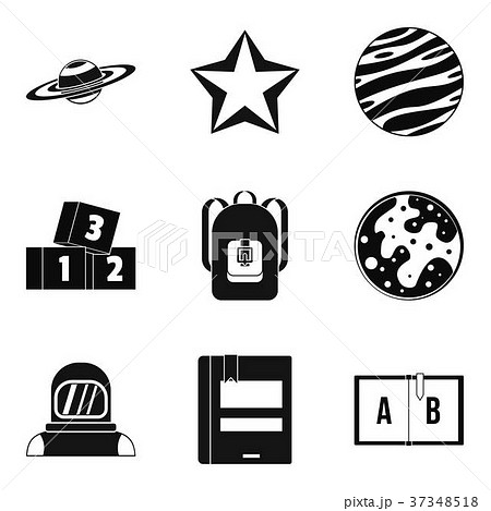 Star icons set, simple style 37348518