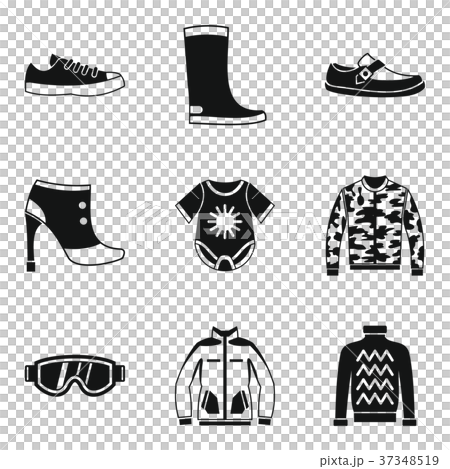 Clothing for young icon set, simple style 37348519