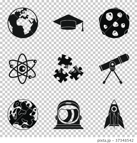 Observation of satellite icons set, simple style 37348542