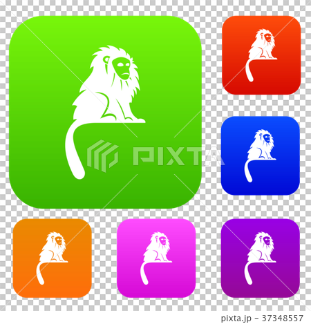 Hairy monkey set color collection 37348557