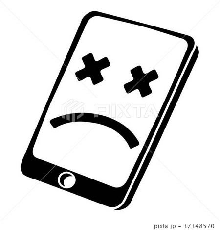 Dead smartphone icon, simple black style 37348570