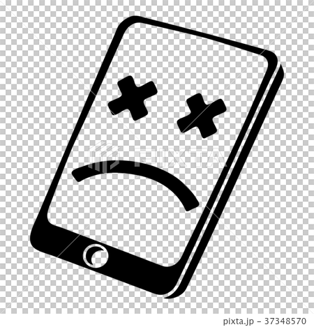 Dead smartphone icon, simple black style 37348570