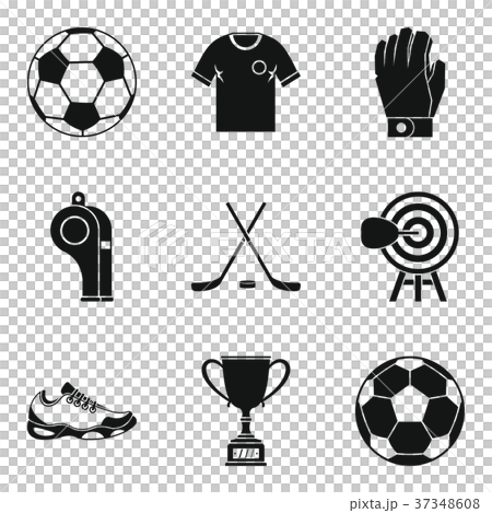 Referee icons set, simple style Referee icons set, simple style 37348608