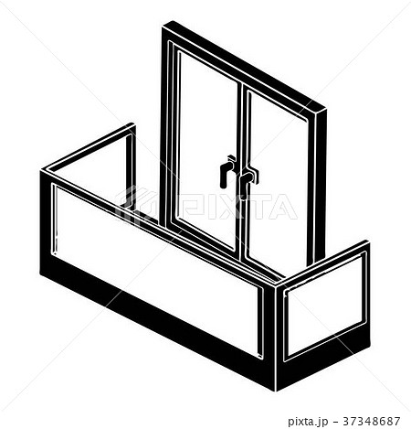 Glass balcony icon, simple style Glass balcony icon, simple style 37348687