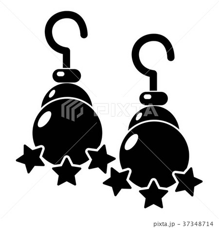 Moon star earrings icon , simple style 37348714