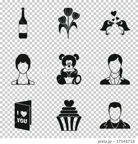 Amour icons set, simple style Amour icons set, simple style 37348718