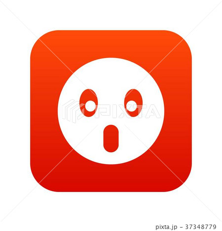 Frightened emoticon digital red Frightened emoticon digital red 37348779