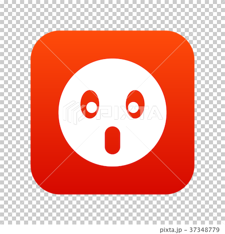 Frightened emoticon digital red Frightened emoticon digital red 37348779