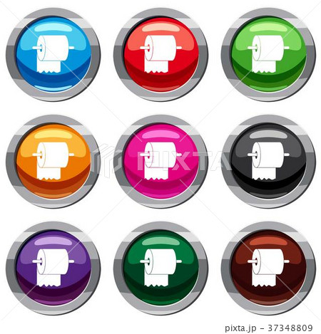 Roll of toilet paper on holder set 9 collection 37348809