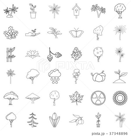 Berry icons set, outline style Berry icons set, outline style 37348896