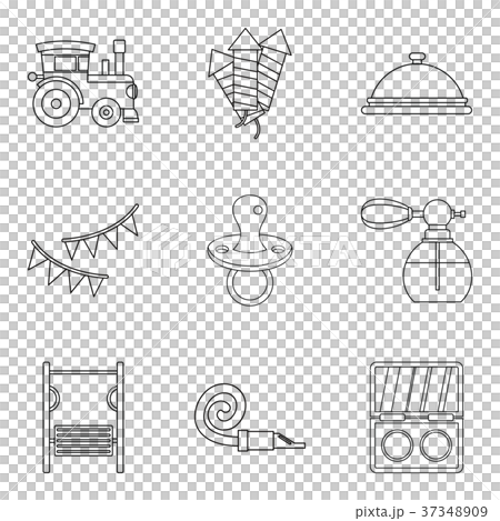 Gift for child icons set, outline style 37348909