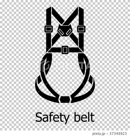 Safety belt icon, simple black style 37348923