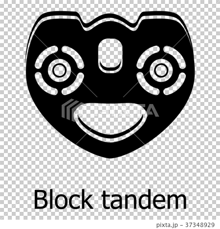 Block tandem icon, simple black style 37348929