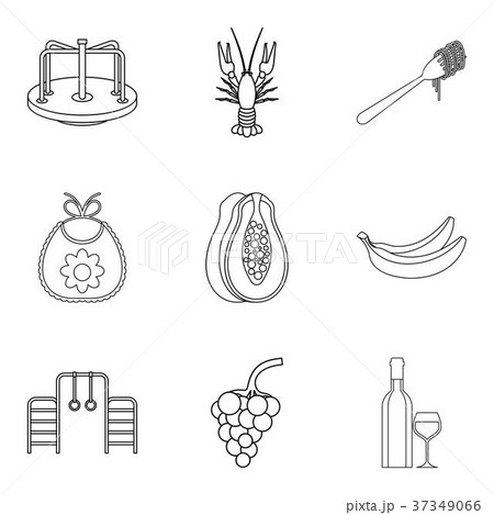 Wine-making icons set, outline style 37349066