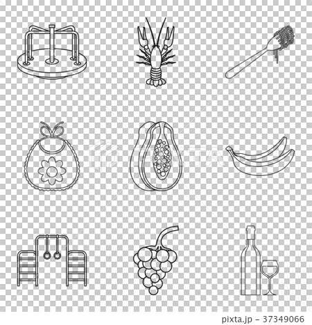 Wine-making icons set, outline style 37349066
