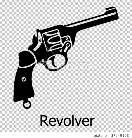 Revolver icon, simple black style 37349108