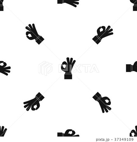 Ok gesture pattern seamless black 37349109