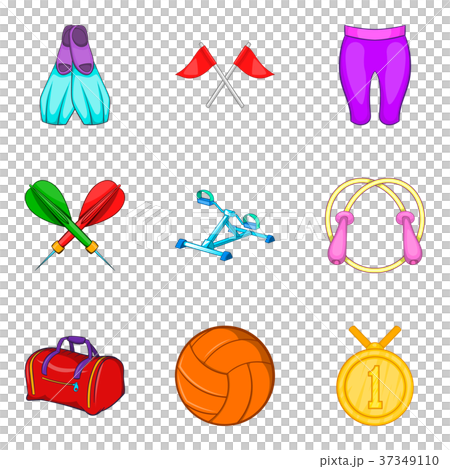 Deputy trainer icons set, cartoon style 37349110