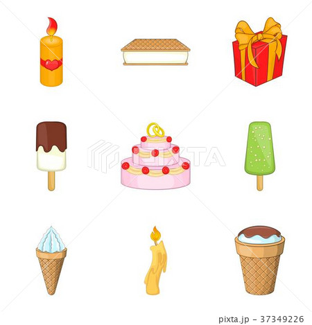 Amuse icons set, cartoon style 37349226