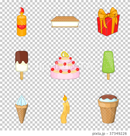 Amuse icons set, cartoon style 37349226