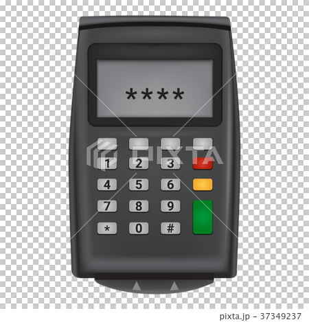Enter pin code credit card icon, realistic style 37349237